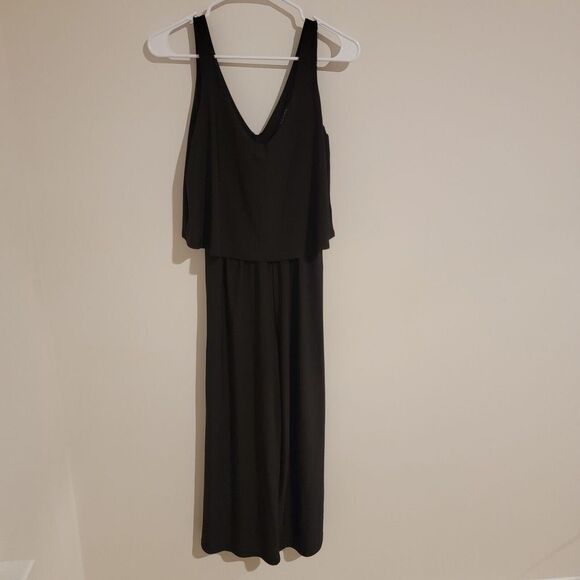 Tahari Jumpsuit New Size Xs Black Sleeveless Cropped Leg Black Jumper - Picture 2 of 7